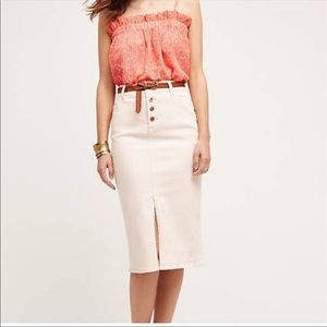 Anthropologie Holding Horses Pencil Skirt Pink